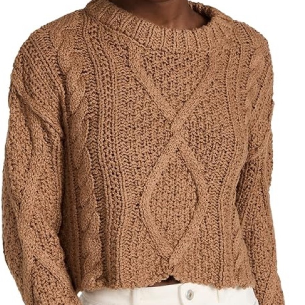 NWT Free People Cutting Edge Solid Cable-Knit Swe… - image 3